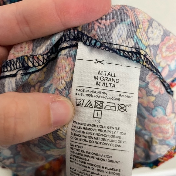 Old Navy Ditzy Floral Bow Tie Sleeve Shift Dress Medium Tall - Picture 6 of 7